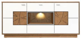 Bufet Urbano White Cu 3 Usi Si 1 Sertar Alb Si Natur, 170 Cm