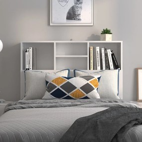 Tăblie de pat cu dulap, alb extralucios, 100x19x103,5 cm