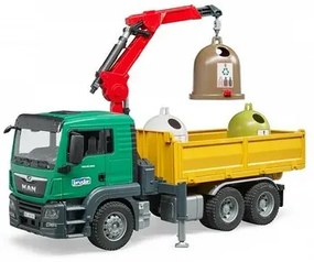 Camion Bruder MAN cu 3 containerede reciclat, 54,5 x 18,5 x 27 cm