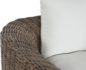 Fotoliu de exterior, din rattan impletit, cu perna detasabila, Lucien