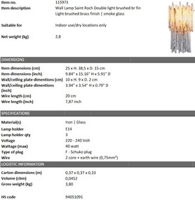 Aplica de perete design LUX Saint Roch Double, alama 115971 HZ