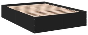 3281029 vidaXL Cadru de pat, negru, 140x190 cm, lemn prelucrat