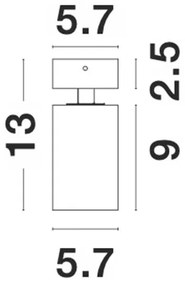 Aplica de perete / tavan design modern Inus negru, auriu satin