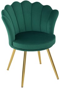 HOMCOM Fotoliu coquillage scaun coafură fotoliu din catifea pentru salon camera de zi și sufragerie verde | Aosom Romania