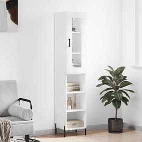 vidaXL Dulap înalt, alb, 34,5x34x180 cm, lemn prelucrat