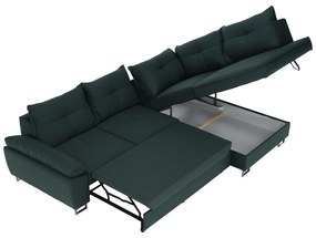 Set de pliere pe colţ, ţesătură smarald Tatum, dreapta, FELDA