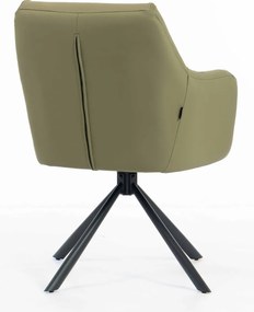 HR840 BAZĂ STEA Scaun Khaki Piele Ecologica Premium Soft cu Bază Neagră