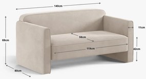 Canapea verde cu tapițerie din catifea 140 cm Abby – Micadoni