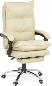 Scaun directorial cu suport de picioare si recliner OFF 419 crem