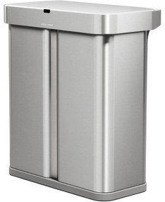 Coș de gunoi fără atingere Simplehuman, cu comandăvocală, pentru sortarea deșeurilor, 58 l, inox