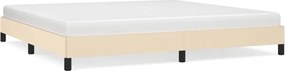 vidaXL Cadru de pat fără saltea, crem, 200x200 cm, textil
