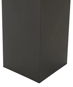 Lampă de exterior cu picior neagră cu sticlă cu nervuri 80 cm IP44 - Charlois