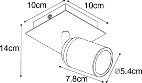 Spot LED pentru baie negru pătrat IP44 cu WiFi GU10 - Ducha