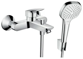Set baterie cadă-duș Hansgrohe Logis 71400000, set de duș Hansgrohe Croma 26425400