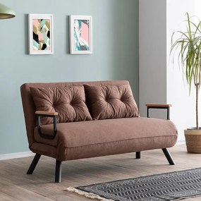 Canapea extensibilă 2 locuri living 133x175 cm – stofă, nuanța maro – Seda