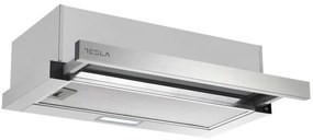 Hota telescopica Tesla DT600AX, 120W, 2 motoare, Filtru din aluminiu, 350 m³/h, LED, Clasa D, Inox