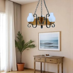 Lustră pe lanț Brilagi QUEEN 3xE14/40W/230V fag