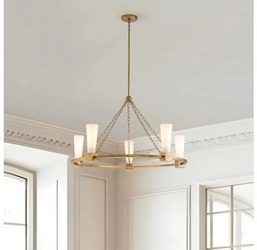 Elstead KRISTY5-DG-OPAL - Lustră pe tijă KRISTY 5xE27/40W/230V, cupru