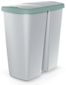 Coș de gunoi DUO gri, 45 l, verde/gri