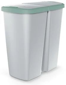 Coș de gunoi DUO gri, 45 l, verde/gri