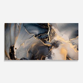 Panou Sticla Bucatarie, 60x150cm, Protectie aragaz, Antistropi, Termorezistent, Abstracte, Marble, Golden Abstract Marble