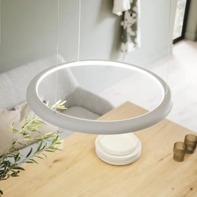 Schöner Wohnen QUILLO 15570-39-LED, lustră suspendată pe cablu, LED 36W, 230V, Ø60 cm, gri, compatibilă cu dimmer