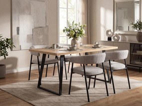 Scaun de dining KATANA cu picioare negre, gri