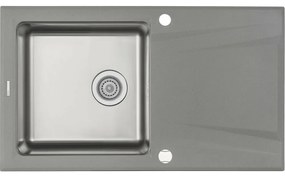 Chiuveta Deante Prime din granit gri metalic, cu cuva din inox 86x50 cm