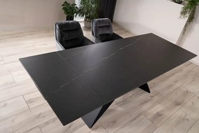 Masa extensibila Salvadore Ceramic SAHARA NOIR negru/negru mat L160-240 cm