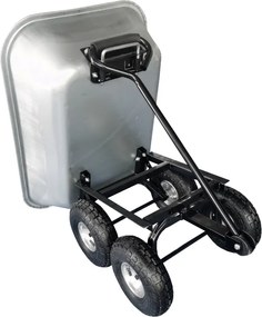 Cărucior de grădină 3 în 1 cu basculantă, capacitate de încărcare până la 250 kg, oțel galvanizat