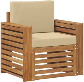 vidaXL Set de canapele de exterior cu pernă natural 79 x 63 x 73 cm