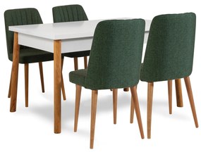 Set masă scaune Senteago (pentru persoane) (Pin atlantic + alb + Verde). 1106429