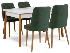 Set mobilier sufragerie Senteago 1 (pentru 6 persoane) (pin atlantic + alb + verde). 1106429