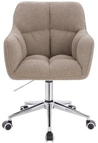 HR550K Scaun Latte Boucle cu Bază Cromata