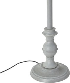 Lampă de podea neagră cu abajur floral și interior alb 45cm - Classico