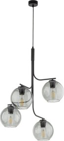 Lustră LED suspendată pe cablu CESAR 4xE27/15W/230V negru/gri fumuriu
