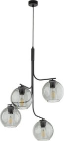 Lustră LED suspendată pe cablu CESAR 4xE27/15W/230V negru/gri fumuriu
