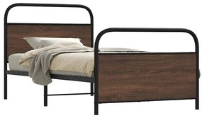 vidaXL Cadru pat fără saltea stejar maro, 90x190 cm, lemn prelucrat