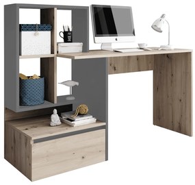 Masa PC, stejar artisan/grafit-antracit deschis, NEREO