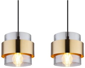 Lustra cu 4 pendule design modern MILLEY negru, auriu
