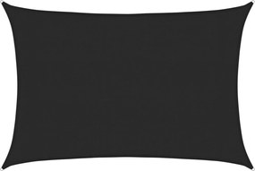 vidaXL Pânză parasolar, negru, 3x4,5 m, HDPE, 160 g/m²