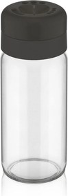 Set 2 recipiente condimente C-00153, negru/transparent, sticla/plastic