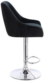 HR920W Scaun Neagră din Catifea cu Bază Cromata