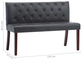 Banca, gri, 120 cm, velur ecologic Gri, 120 cm