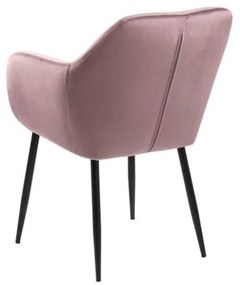 Scaun de sufragerie roz tapițat Emilia – Actona