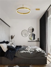 Lustra/Plafoniera LED dimabila design circular MOTIF bronz 60cm
