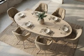 Masa ovala cu blat din ceramica TRAVERTIN 220cm