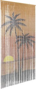vidaXL Perdele ușă cu insecte imprimeu palmieri 100x200 cm bambus