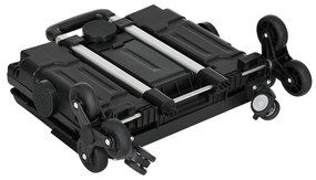 HOMCOM Cărucior de cumpărături Einkaufswagen, Treppensteiger, pliabil, cu mâner telescopic, capacitate maximă de 65 kg, Negru | Aosom Romania