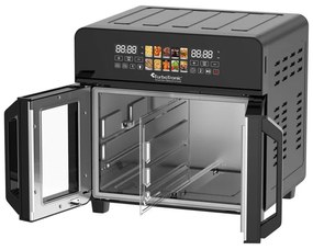 Friteuza - cuptor TurboTronic TT-AFO240, 2600W, 23 L, 10 programe, 50-200C, Grill, Afisaj LED, Timer, Negru